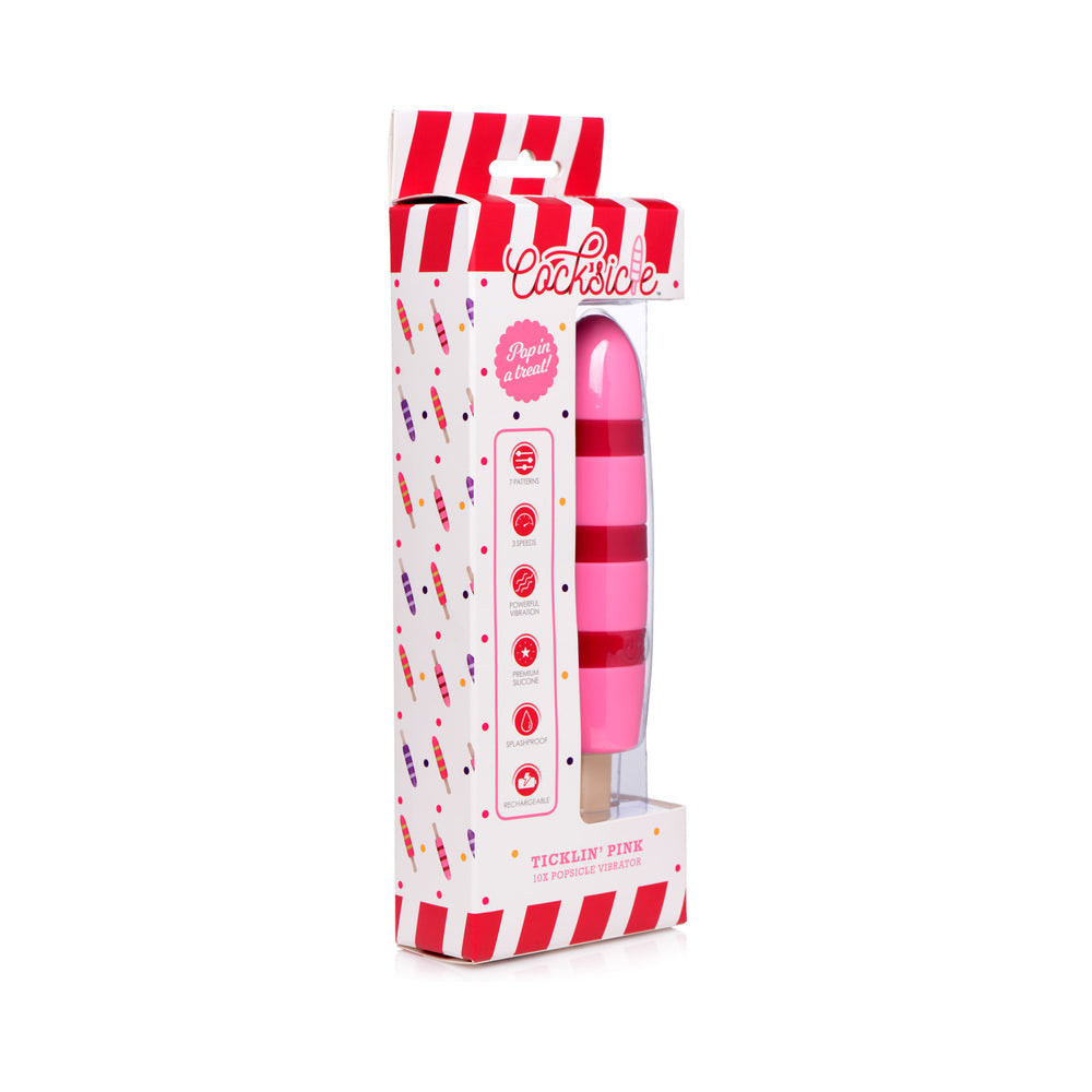Cocksicle Ticklin'' Pink 10X Popsicle Vibrator