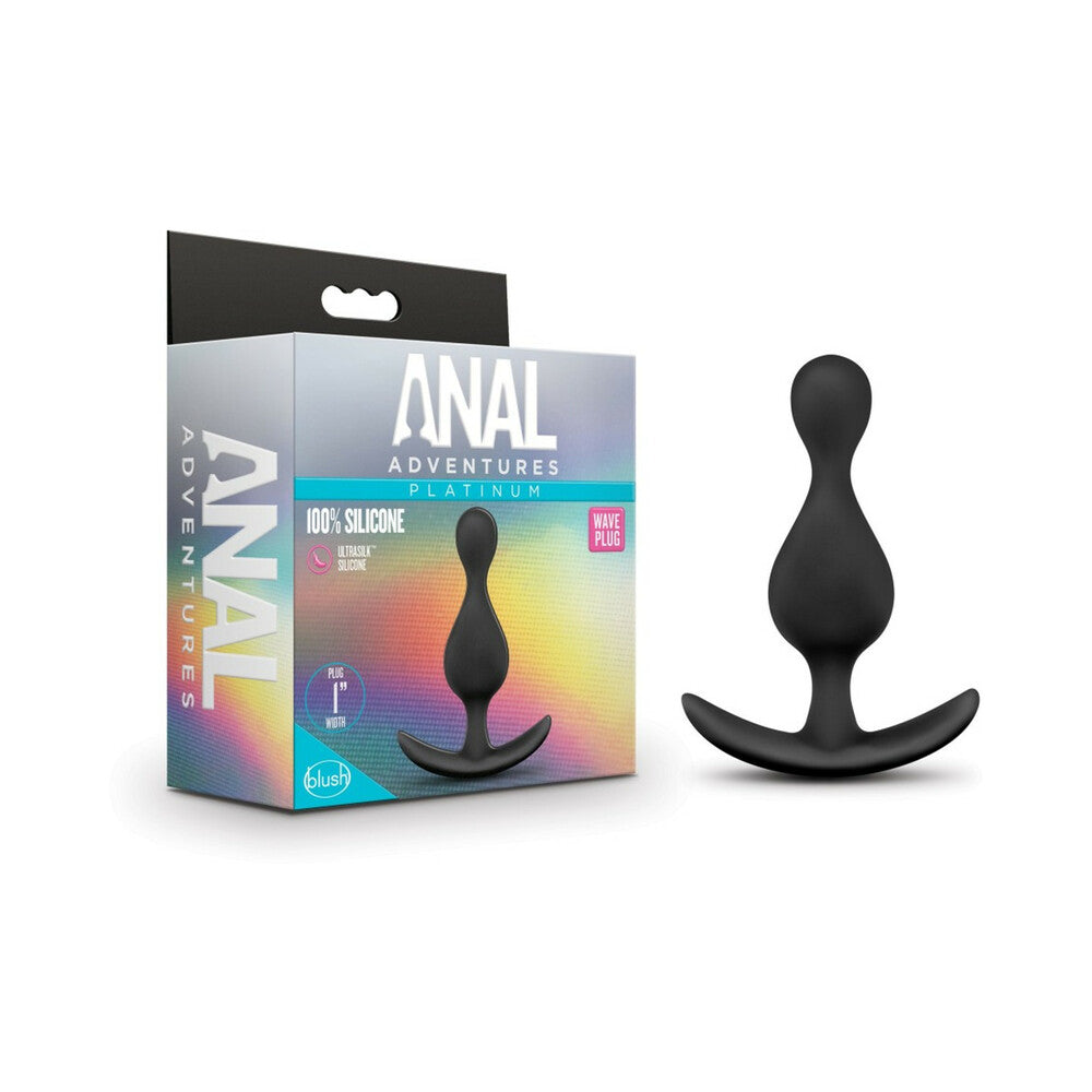 Anal Adventures Platinum Silicone Wave Plug Black