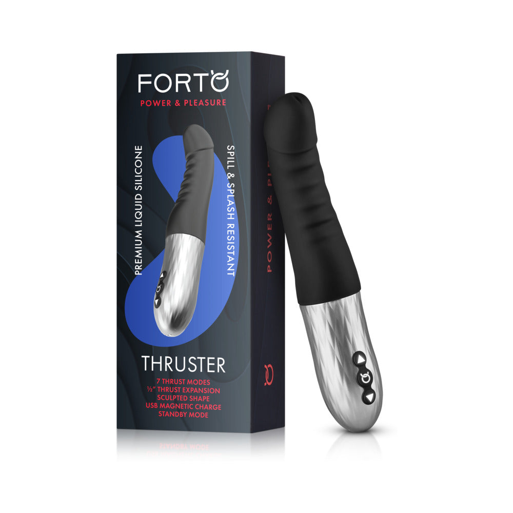 Forto Thruster Rechargeable Silicone Thrusting G-Spot Vibrator Black