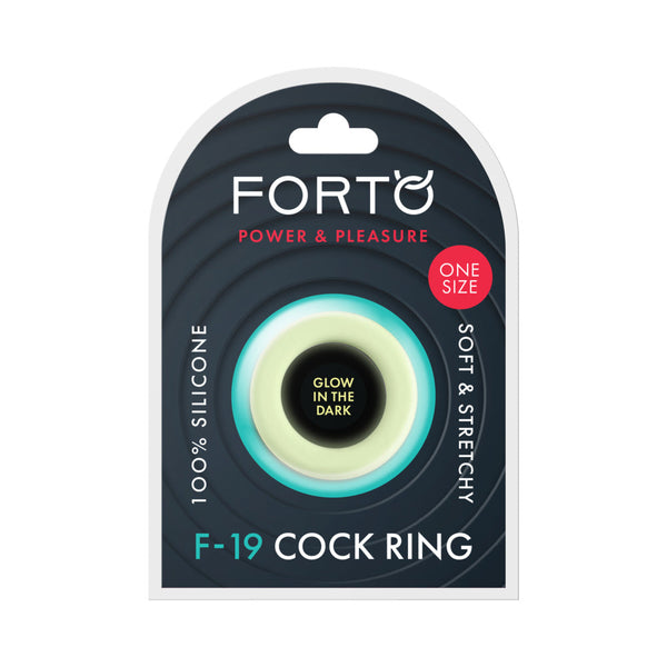 Forto F-19 Liquid Silicone 2-Tone Cockring Black/Glow