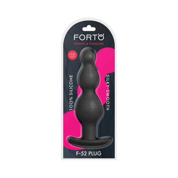 Forto F-52 Cone Beads Silicone Anal Plug Black