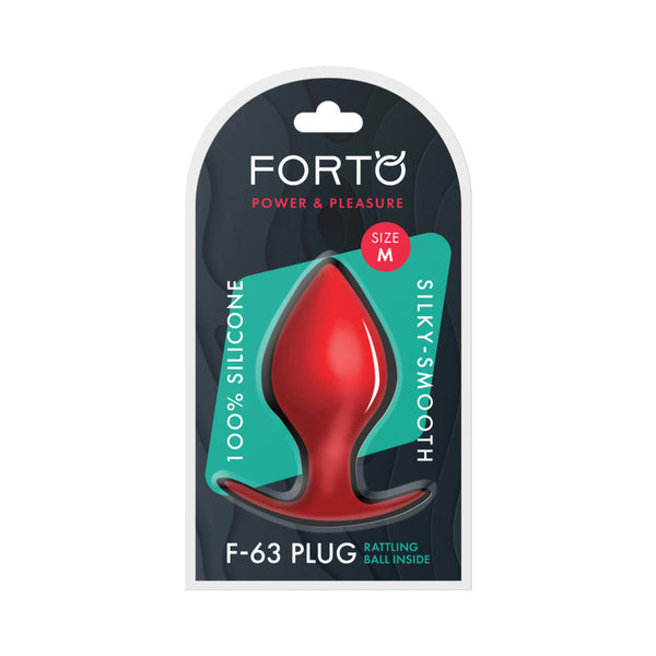 Forto F-63 Rattler Spade Silicone Anal Plug Medium Red