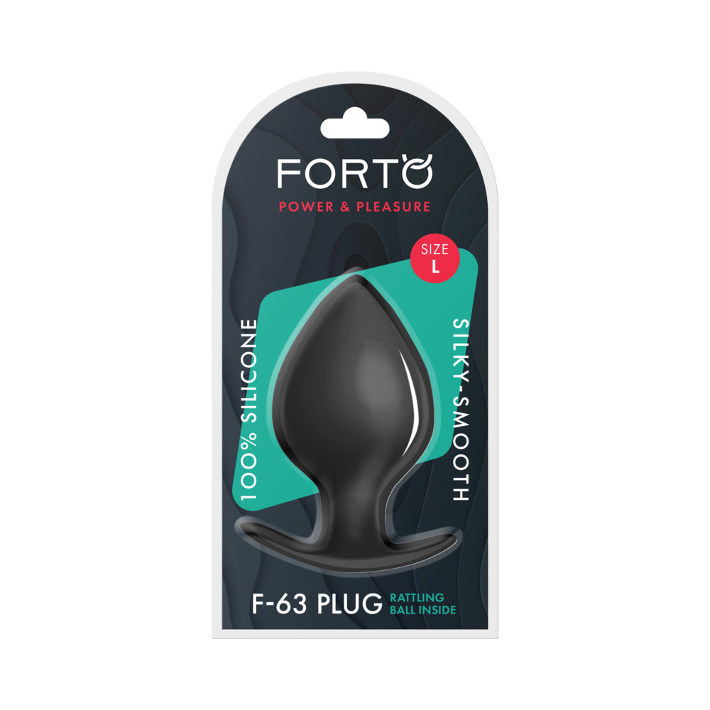 Forto F-63 Rattler Spade Silicone Anal Plug Large Black