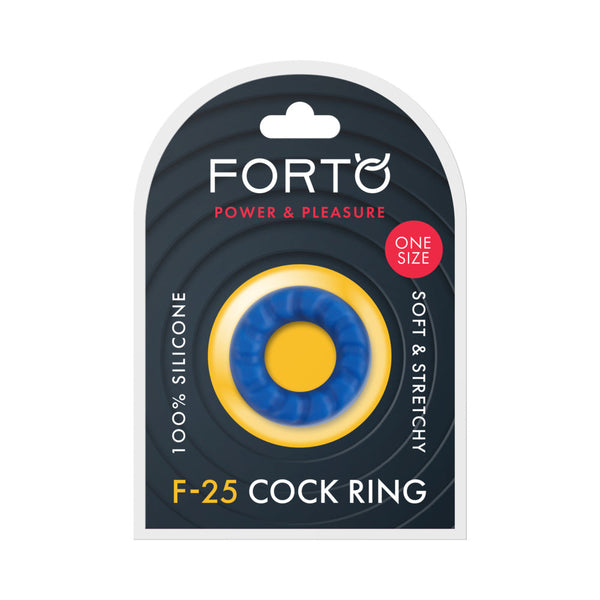 Forto F-25 Liquid Silicone Cockring 23mm Blue