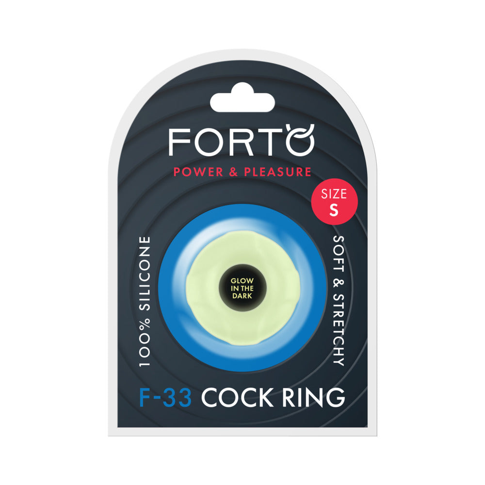 Forto F-33 Liquid Silicone Cockring Small Glow