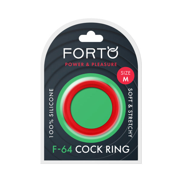 Forto F-64 Wide Liquid Silicone Cockring Medium Red