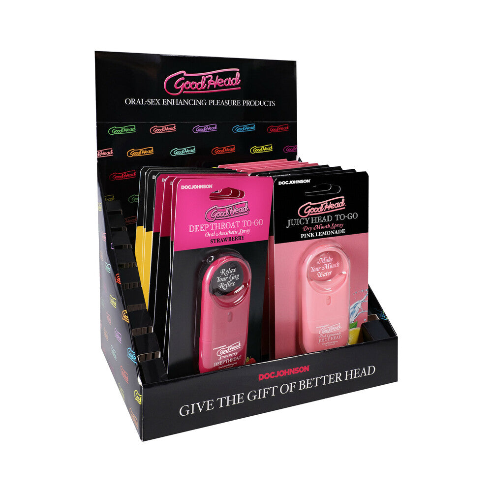 GoodHead Deep Throat & Juicy Head Spray To-Go Display 1