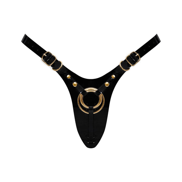 Strap-On-Me Leatherette Harness Fabulous One Size Black Glossy
