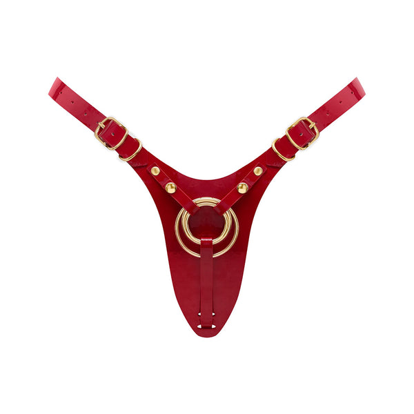 Strap-On-Me Leatherette Harness Fabulous One Size Red Glossy