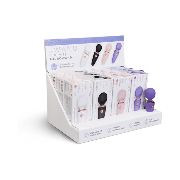 Le Wand Mini Micro Wand Prepacked 12-Piece Counter Display with Tester